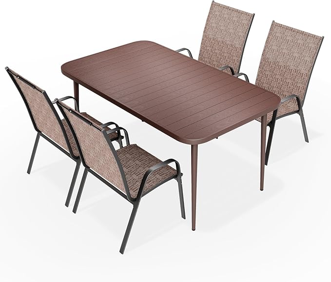 JEAREY Patio Dining Table, Outdoor Dining Table All-Weather - Image 8