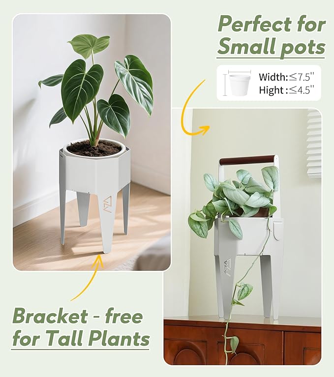 Planter with Stand, Metal 2 in 1 Portable Planter with Grow Bags & Handle - Image 4
