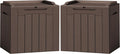Flamaker 2 Pack Deck Box 31 Gallon Waterproof Resin Storage Box by Flamaker