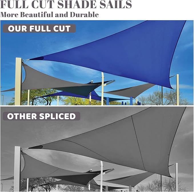 SUNLAX Custom Size 10'x18'x20.6' Dark Grey Sun Shade Sail Right Triangle UV - Image 5