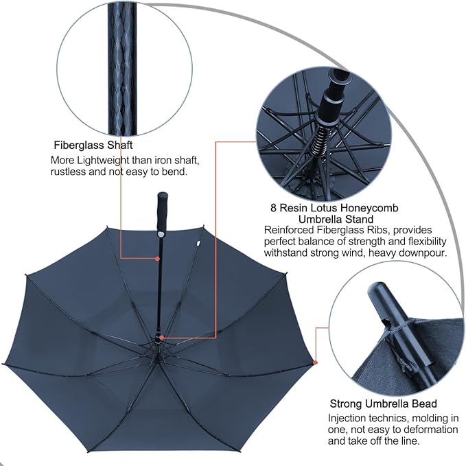 G4Free 47/54/62/68/72 Inch Automatic Open Golf Umbrella Oversize Extra Large - Image 6