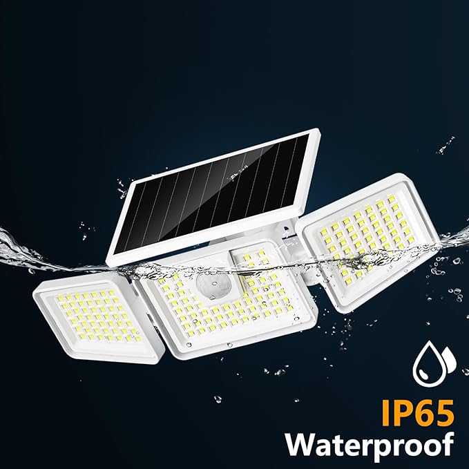 INCX 156 LED Solar Motion Lights Outdoor 2 Pack, 3 Heads Solar Security Lights - Image 4