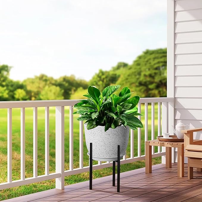 12inch Large Plant Pot, Modern Plastic Planter - Image 5