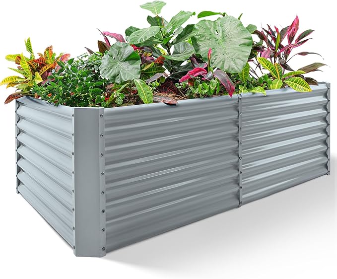 Land Guard 6×3×2ft Galvanized Raised Garden Bed, Planter Boxes Outdoor by LandGuard