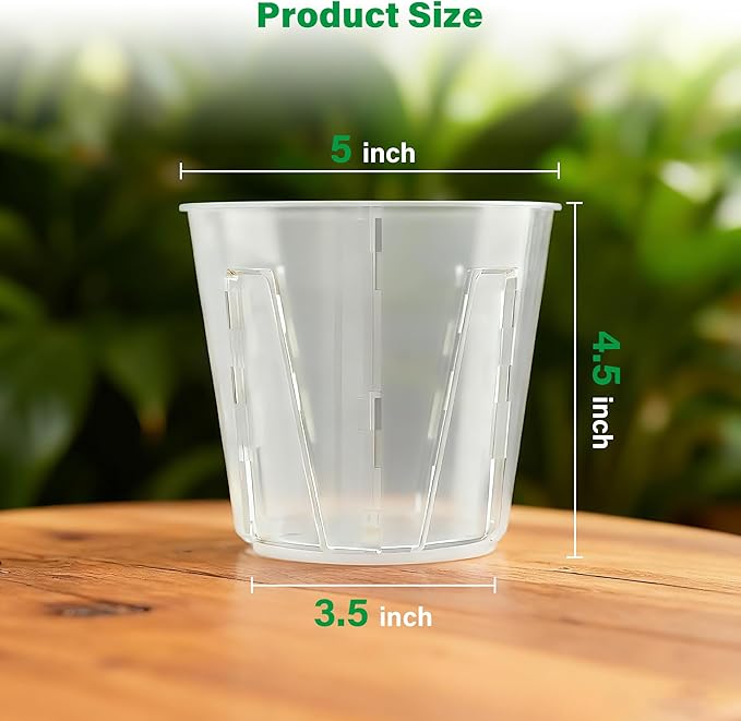5 Inch Side-Open Orchid Pots 6 Pack, Breathable Slotted Flower Pots - Image 2