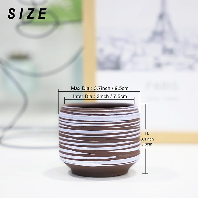 Mini Succulent Planter Set – 3.7 Inch Ceramic Pots - Image 3