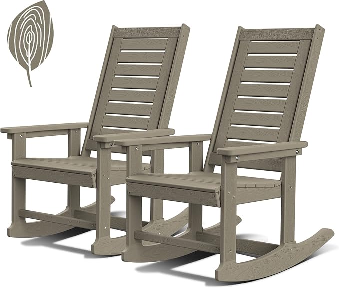 GREENVINES Outdoor Rocking Chairs | Set of 2 | Porch Rocker | HDPE Plastic | by GreenVines