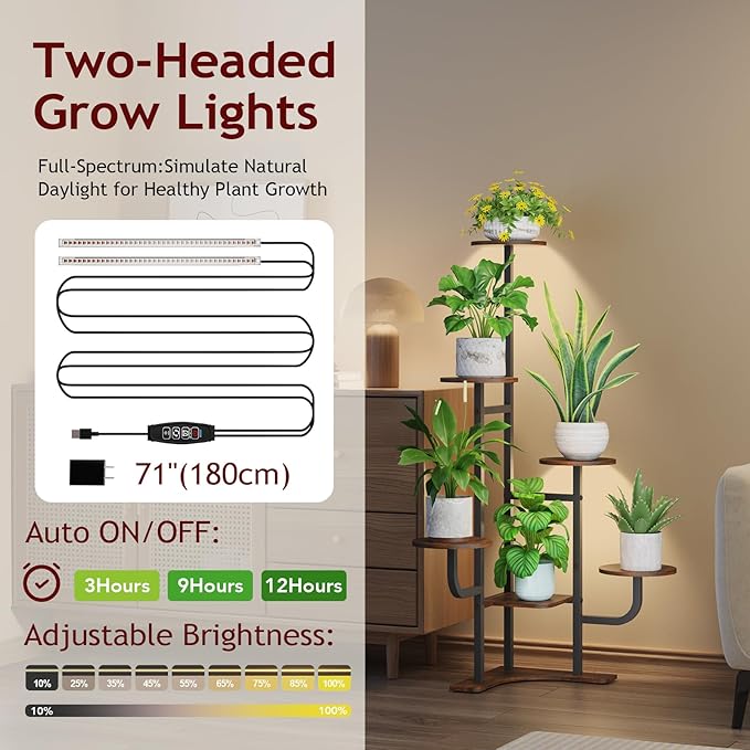 Corner Plant Stand with Grow Light - Image 6