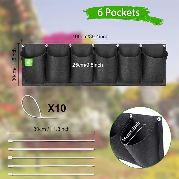 ANGTUO 6 Pockets Hanging Planters - Image 4