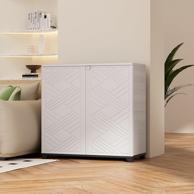 ADDOK Indoor Outdoor Plastic Storage Cabinet 34"x15"x34" - Image 2