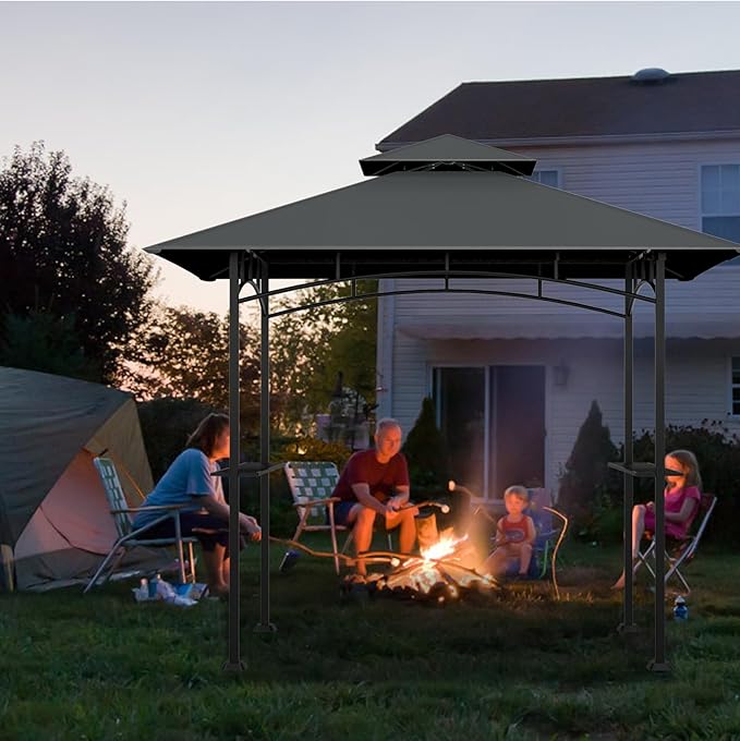 Grill Gazebo Replacement Top, 5 * 8 Outdoor BBQ Top Cover, Double Layer BBQ - Image 7