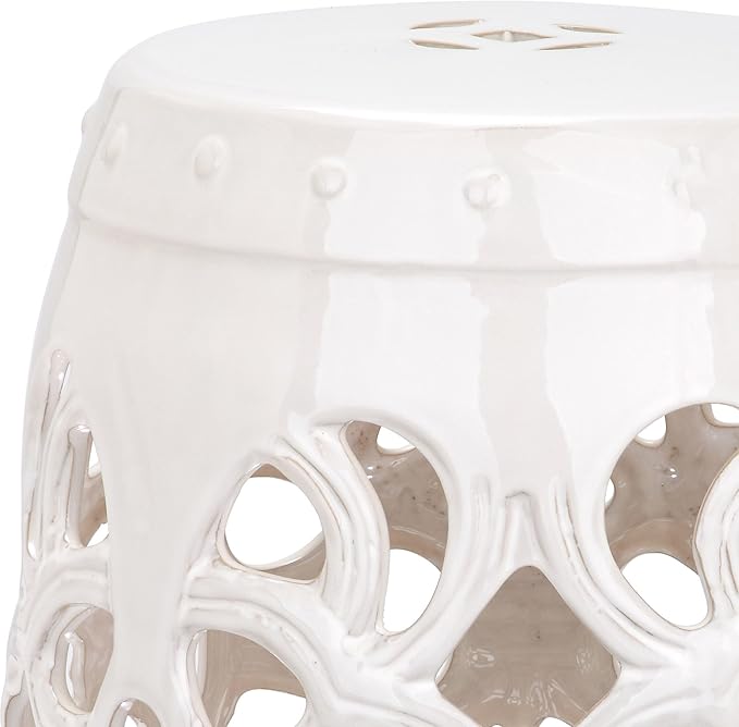 Safavieh Castle Gardens Collection Imperial Vine Antique White Glazed Ceramic - Image 5