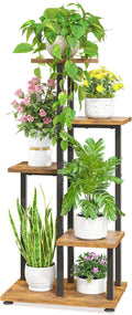 LASZOLA Black 5 Tiered Wood Plant Stand Indoor by LASZOLA