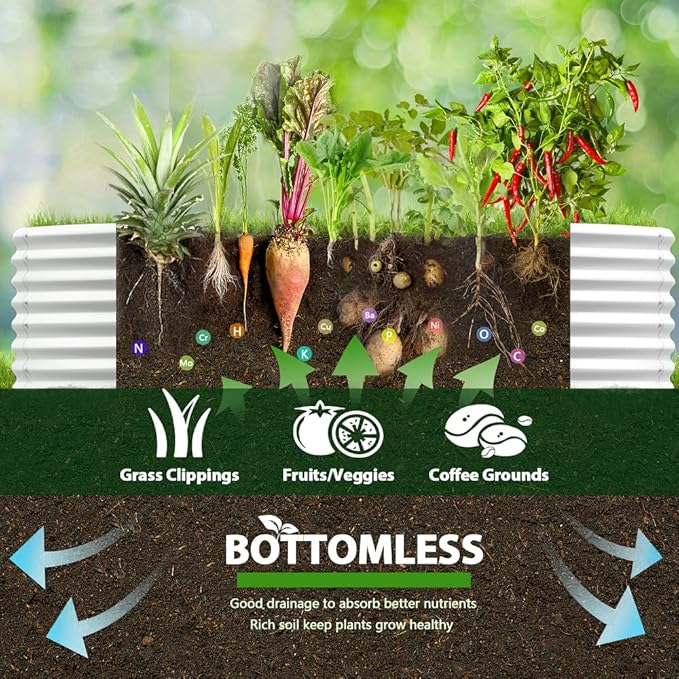 A ANLEOLIFE 8X4X2 ft Galvanized Raised Garden Beds Outdoor, Oval Large Metal - Image 7