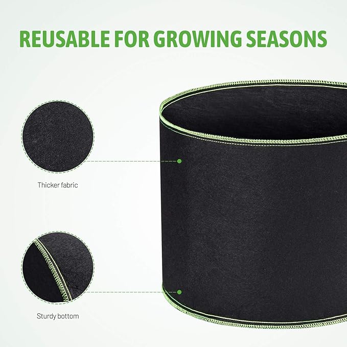 Delxo Garden Grow Bags 1 Gallon 10 Pack Plant Growing Bags Small Fabric Pots - Image 3