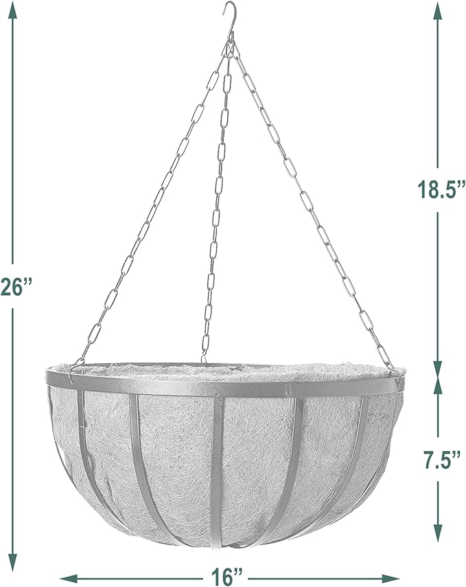Arcadia Garden Products 1592 Solstice Series Coconut Hanging Basket 16-Inch - Image 5