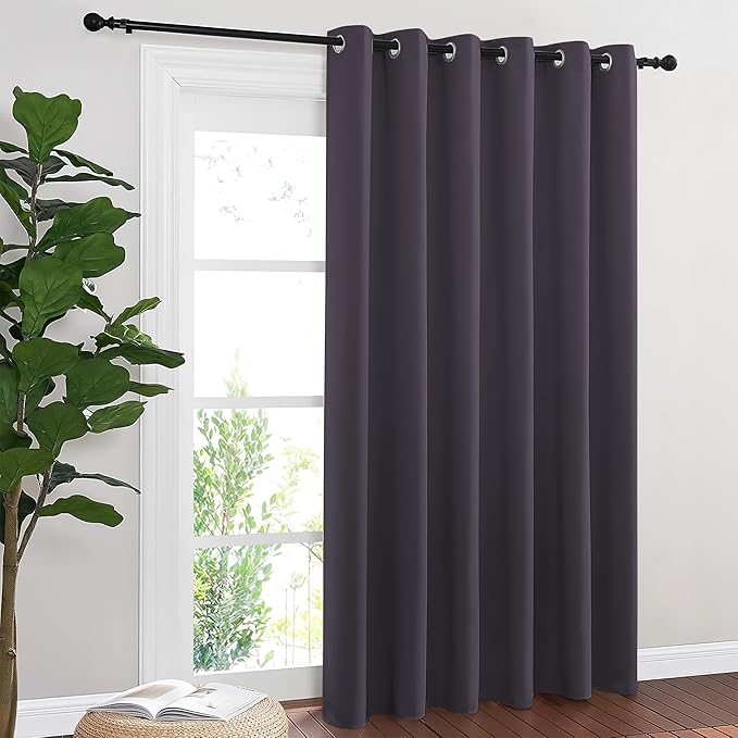 NICETOWN Blackout Sliding Door Curtains 84 Inch Length, Extra Wide Room Divider by NICETOWN