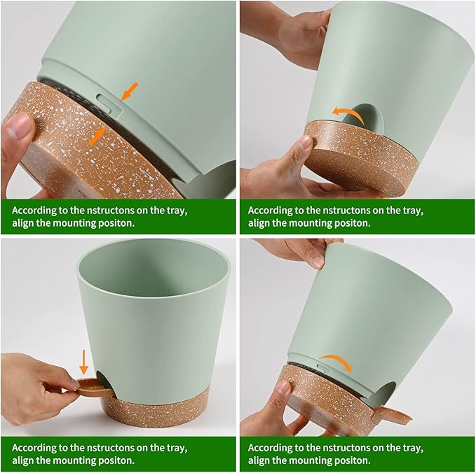 Plant Pots 6 PCS 5 inch Self Watering Planters High Drainage Flowers Pot - Image 6
