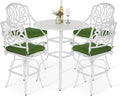 VIVIJASON 5-Piece Patio Swivel Bar Stools Set, All Weather Cast Aluminum by VIVIJASON