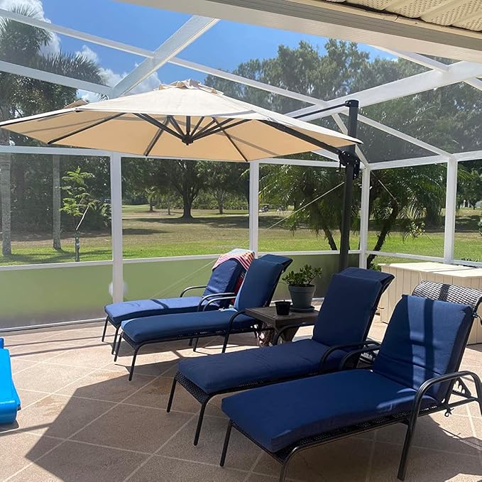 PURPLE LEAF 10 Feet Patio Umbrella Outdoor Cantilever Round Umbrella Aluminum - Image 10