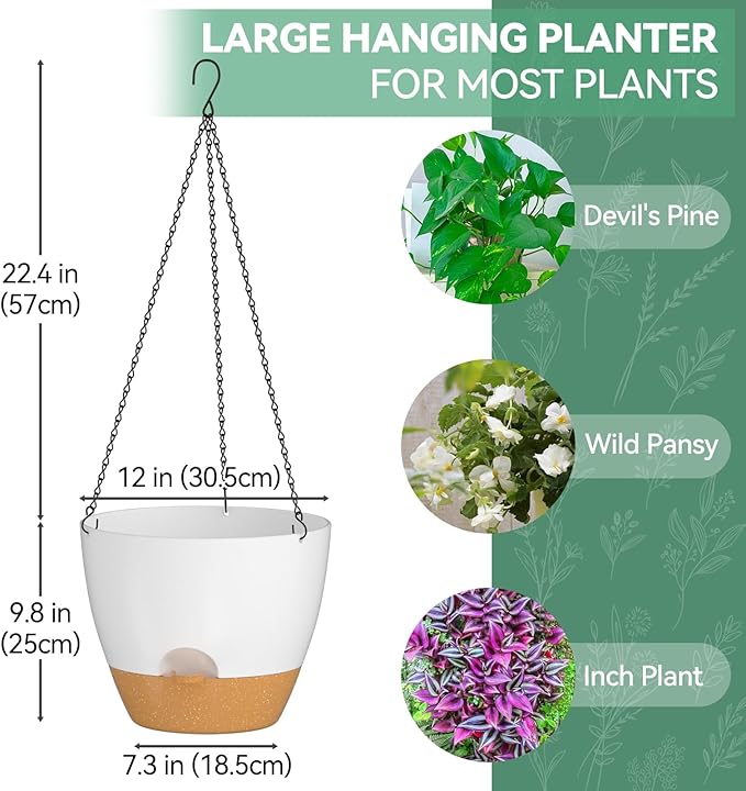 ZMTECH 12 Inch Hanging Planters - Image 3