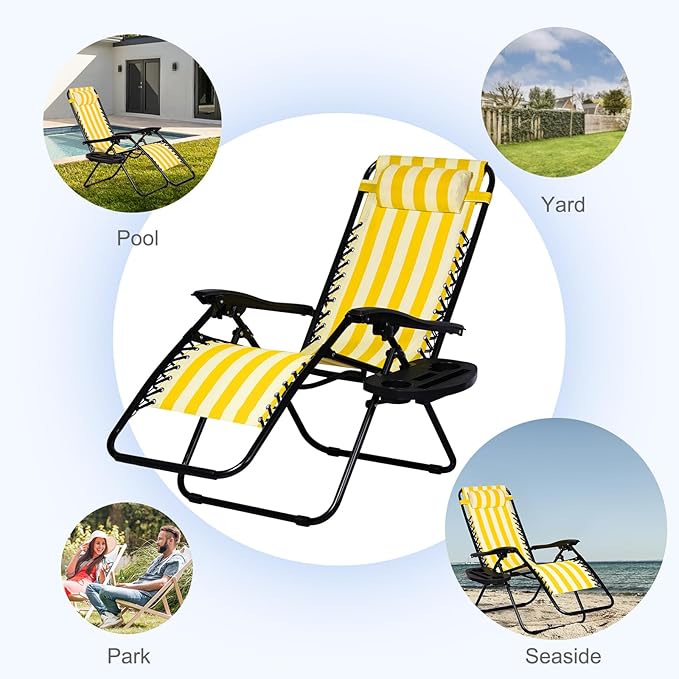Nazhura Set of 2 Relaxing Recliners Patio Chairs Adjustable Steel Mesh Zero - Image 8