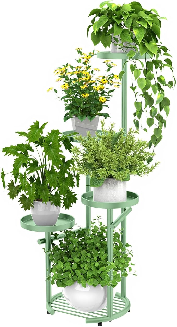TOSKING 5 Tier Metal Plant Stand Indoor， Plant Shelf, Corner Shelf Flower Pot by TOSKINGESSENCE