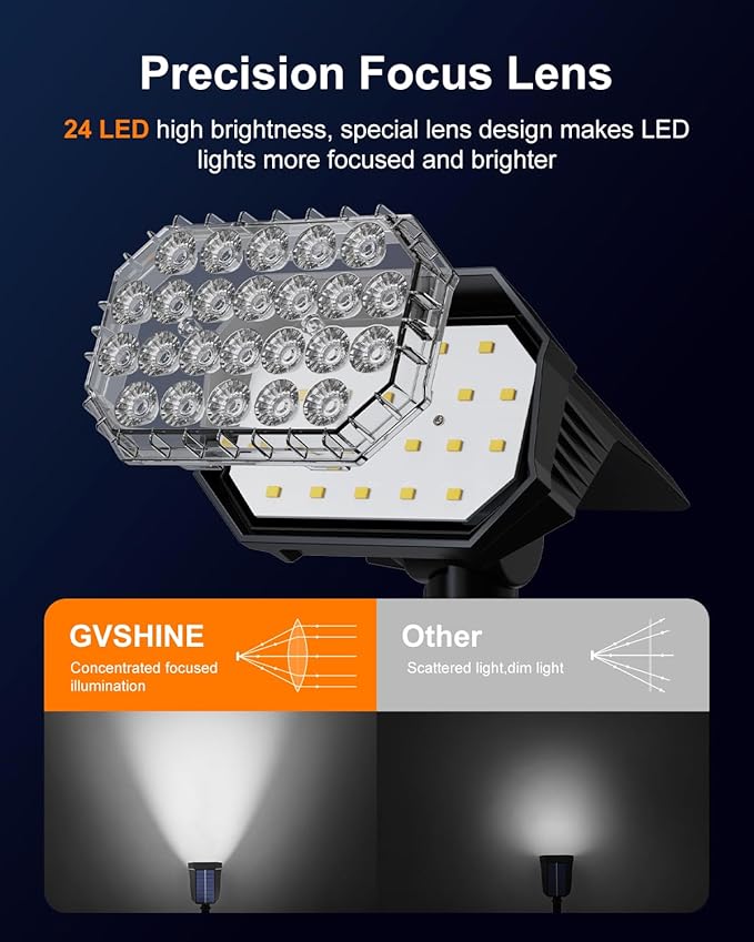 6 Pack Color Changing Solar Powered Outdoor Spot Lights Outside Landscape - Image 3