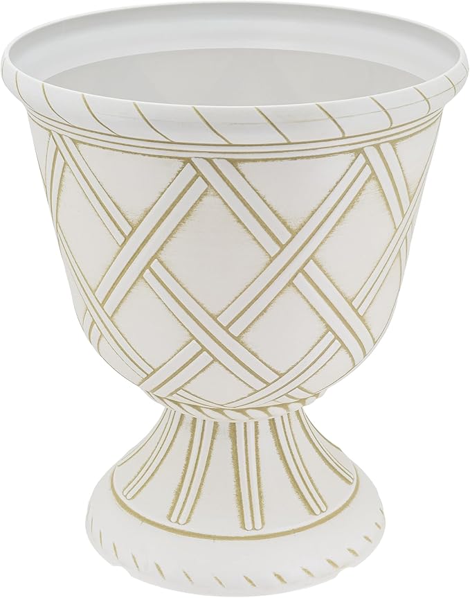 Arcadia Garden Products PL61BG Lattice Plastic Garden Urn, Classic Decorative - Image 2