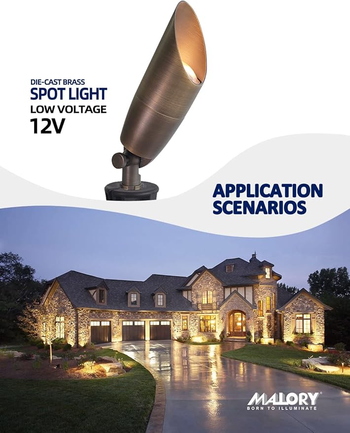 MALORY Solid Brass Landscape Spotlight 1-Pack - Image 2