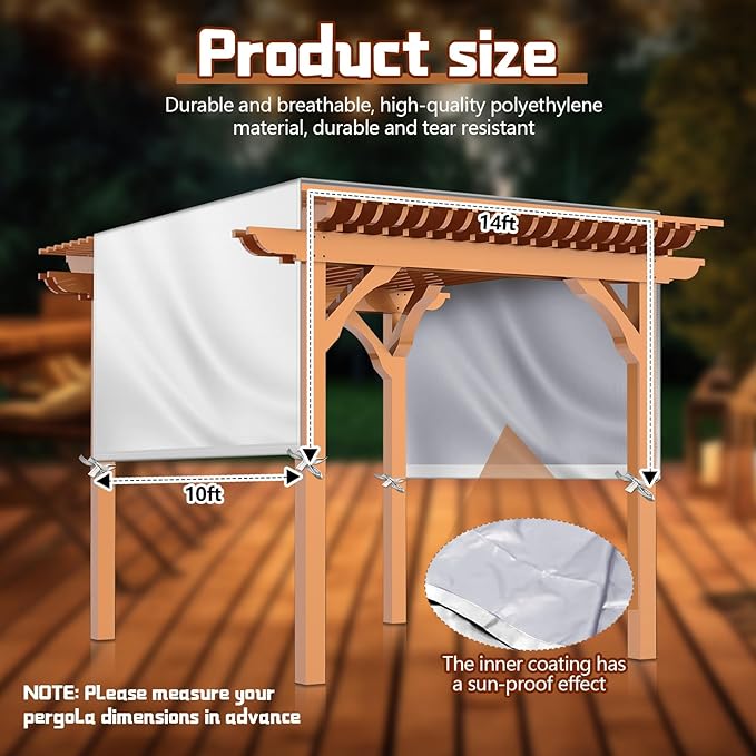Universal Pergola Replacement Canopy Outdoor Canopy Shade Cover Waterproof - Image 2