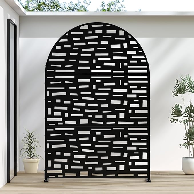 Casaphoria 72" H x 47" W Arched Metal Privacy Screen by Casaphoria