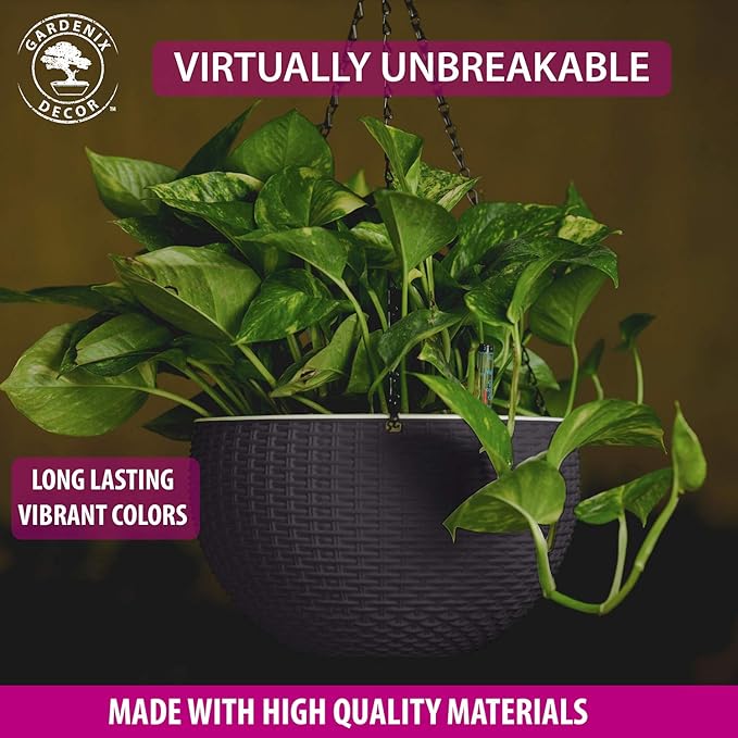 GARDENIX DECOR 11'' Self Watering Hanging planters - Image 3