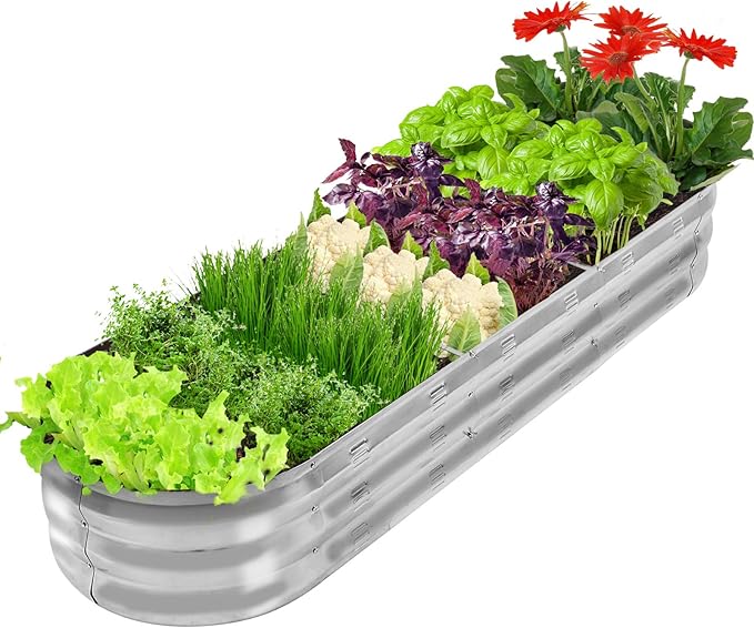 GADI 67-Inch Galvanized Raised Garden Bed, Metal Planter Box - Image 7