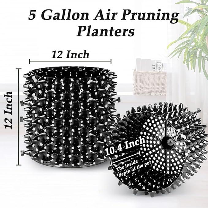 Air Pruning Planters 5 Gallon 6-Pack, Sturdy Plastic Roots Control Planter - Image 5