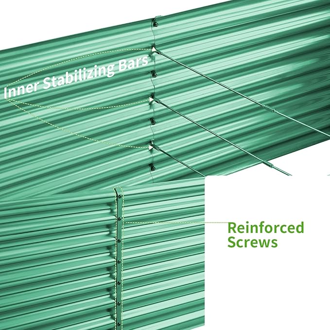 Land Guard 8×4×2 ft Galvanized Raised Garden Bed Kit, Galvanized Planter Raised - Image 4