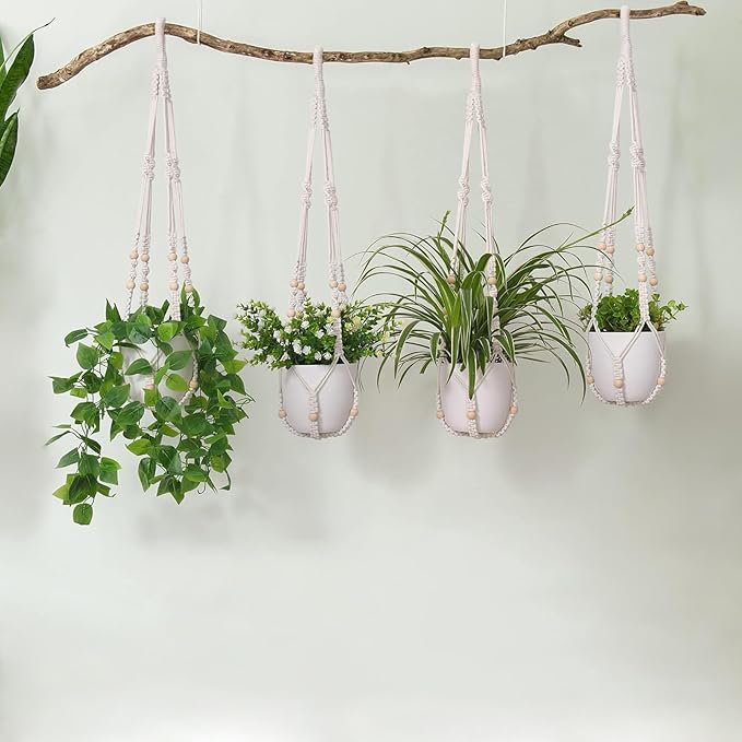 Macrame Plant Hanger Indoor Set of 4 - Image 8
