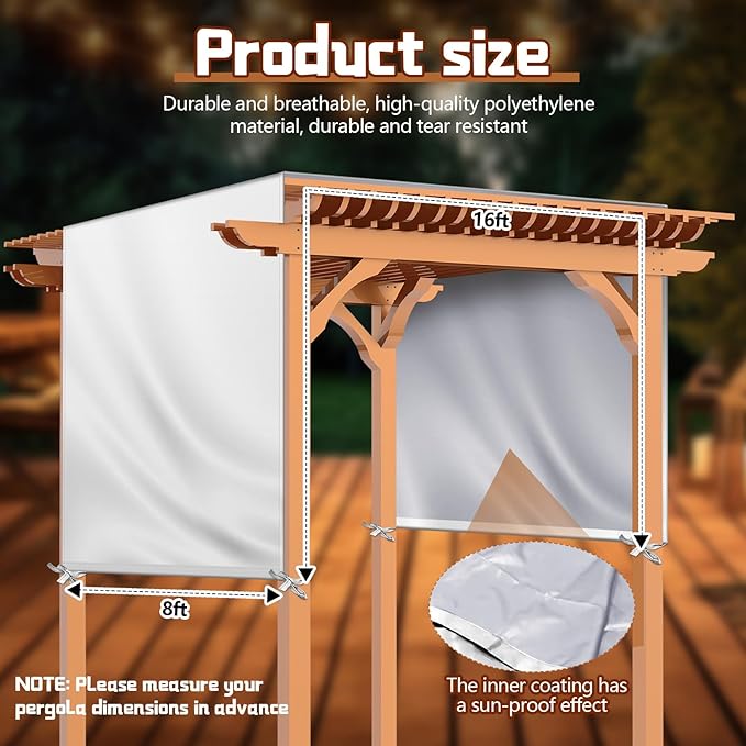 Universal Pergola Replacement Canopy Outdoor Canopy Shade Cover Waterproof - Image 2