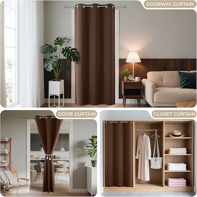 Joydeco Blackout Door Curtain for Doorway Privacy 78 Inches Long, Grommet - Image 4