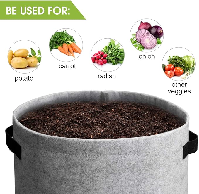 Potato Grow Bags with Flap 10 Gallon, 4 Pack Planter Pot with Handles and - Image 4