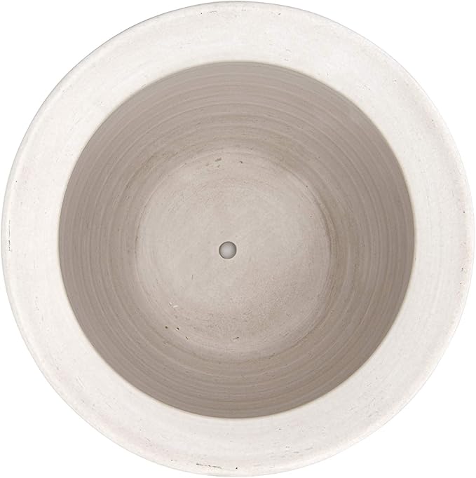 Creative Co-Op Large Matte White Embossed Stoneware Planter - Image 4