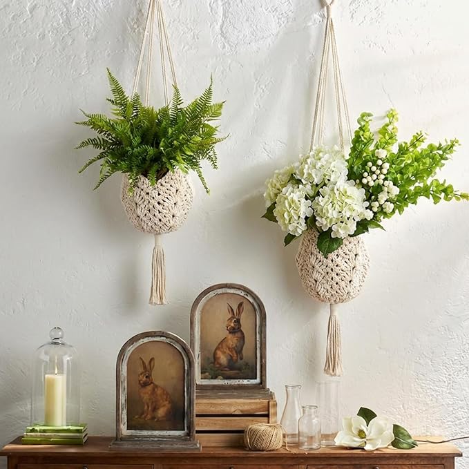 Shappy 2 Pack Jute Crochet Long Plant Hanger - Image 4