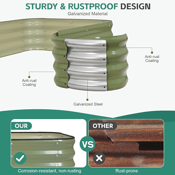 3 in 1 Galvanized Raised Garden Bed - Image 3