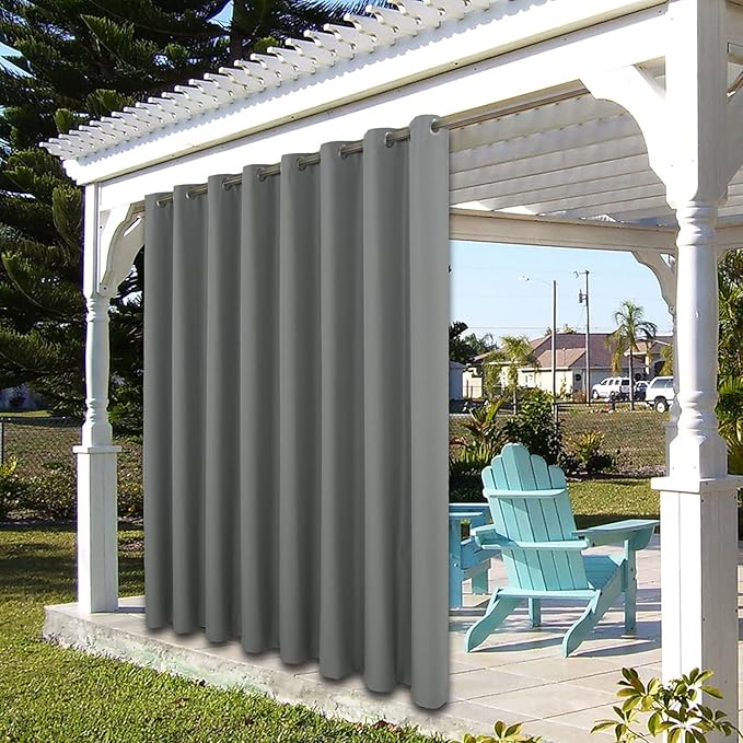 BONZER Outdoor Curtains for Patio Waterproof Thick Privacy Wide Grommet Light - Image 7