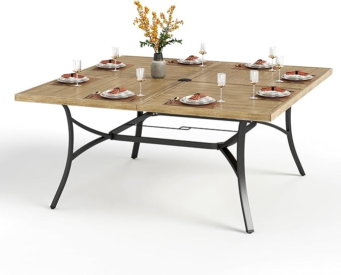 PHI VILLA Large Outdoor Patio Table by PHIVILLAThepioneerofcomfortablehouseholdsupplies
