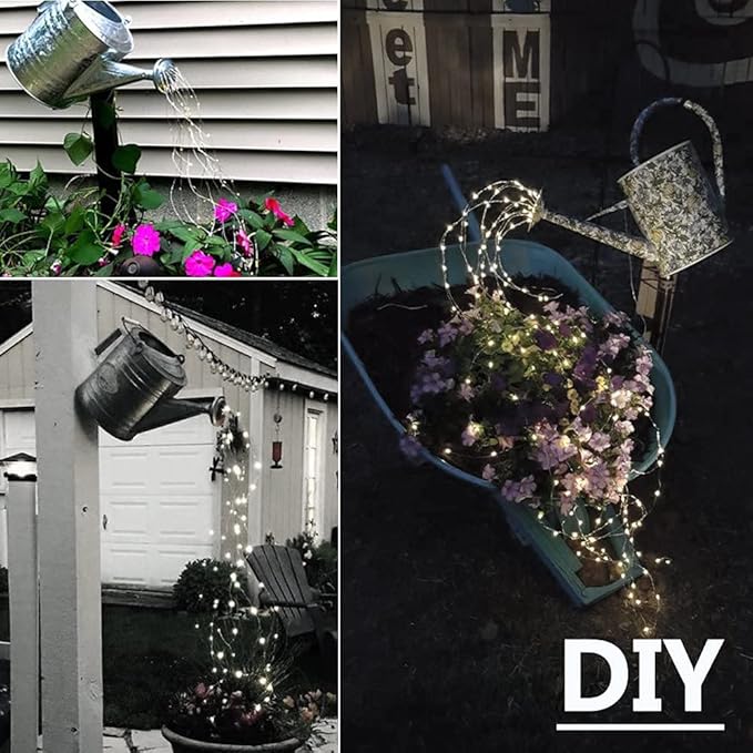 ZNYCYE Solar Waterfall Fairy Bunch Lights Outdoor Waterproof 200LEDs 8 Modes - Image 4
