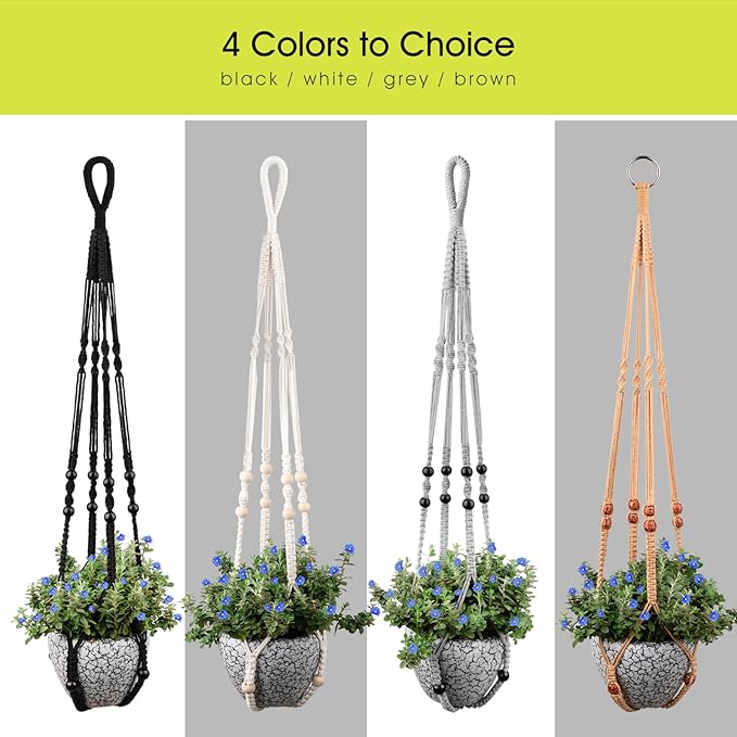 RIFNY Macrame Plant Hanger for 5 to 10 Inch Plant Pots, 35 Inch Indoor Handmade - Image 5