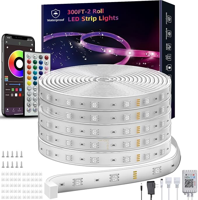 300ft Outdoor Led Strip Lights Waterproof, Ip68 Outside Led Light Strip by Ledagic