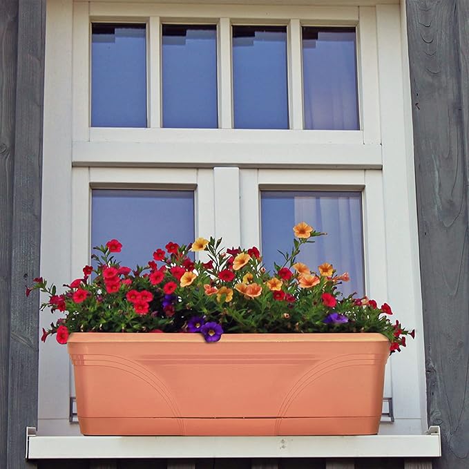 Southern Patio 36 in Medallion Hanging Windowsill Garden Box Planter, Terracotta - Image 5