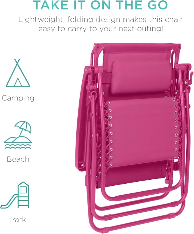 Best Choice Products Folding Zero Gravity Outdoor Recliner Patio Lounge Chair - Image 7